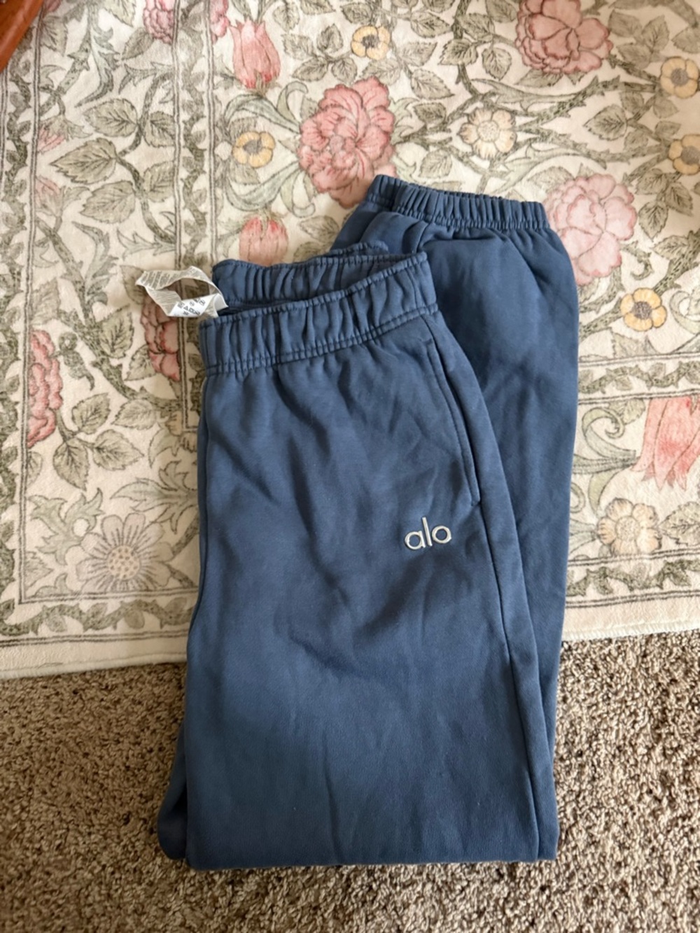 ALO Yoga Kids Slate Blue Joggers with Elastic Waist